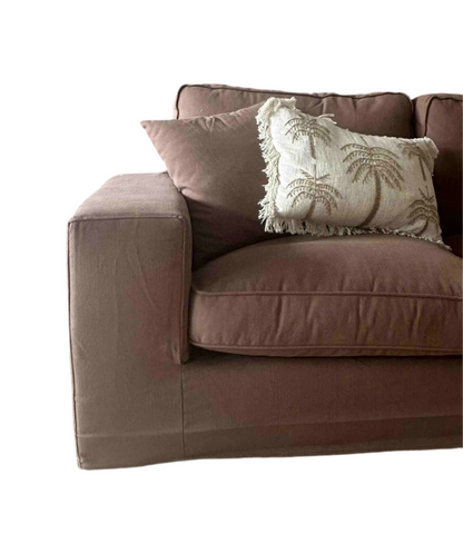 Saudade Handmade Corner Sofa incl. Pouf - Chocolate Brown - 50% OFF