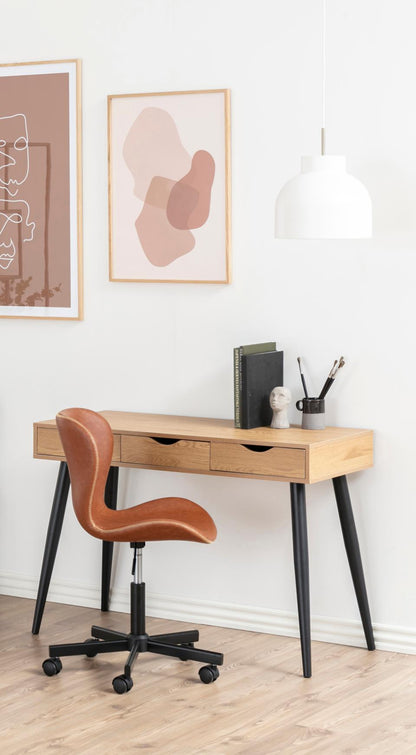 Batilda Desk Chair - Brown Leather