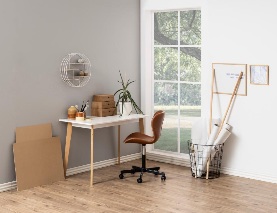 Batilda Desk Chair - Brown Leather