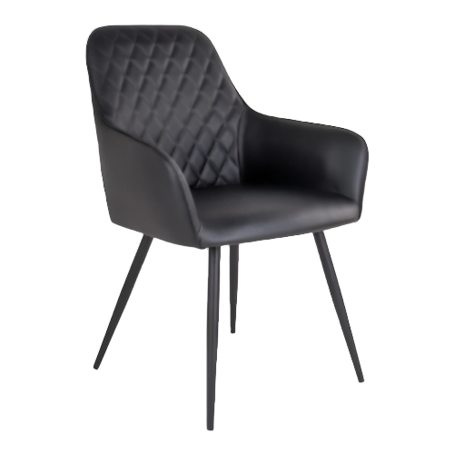 Harbo Dining Chair - Black Leather