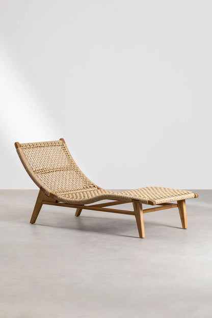 Pitea Teak Wood Sun Lounger - 10% OFF