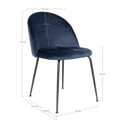 Geneve Dining Chair - Blue - 40% OFF