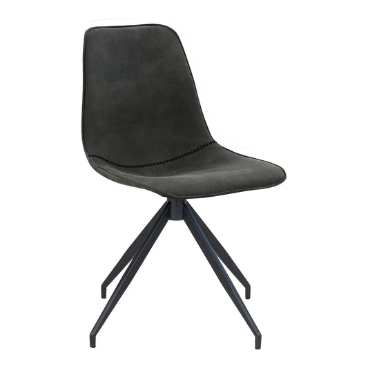 Monaco Dining Chair  - Dining Chair in microfiber with swivel. grey with black legs. HN1229