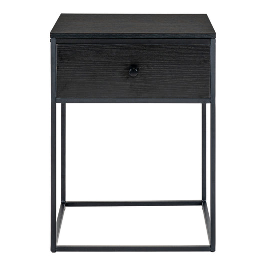 Vita Bedside Table with 1 drawer - Bedside Table with 1 drawer. black with black drawer