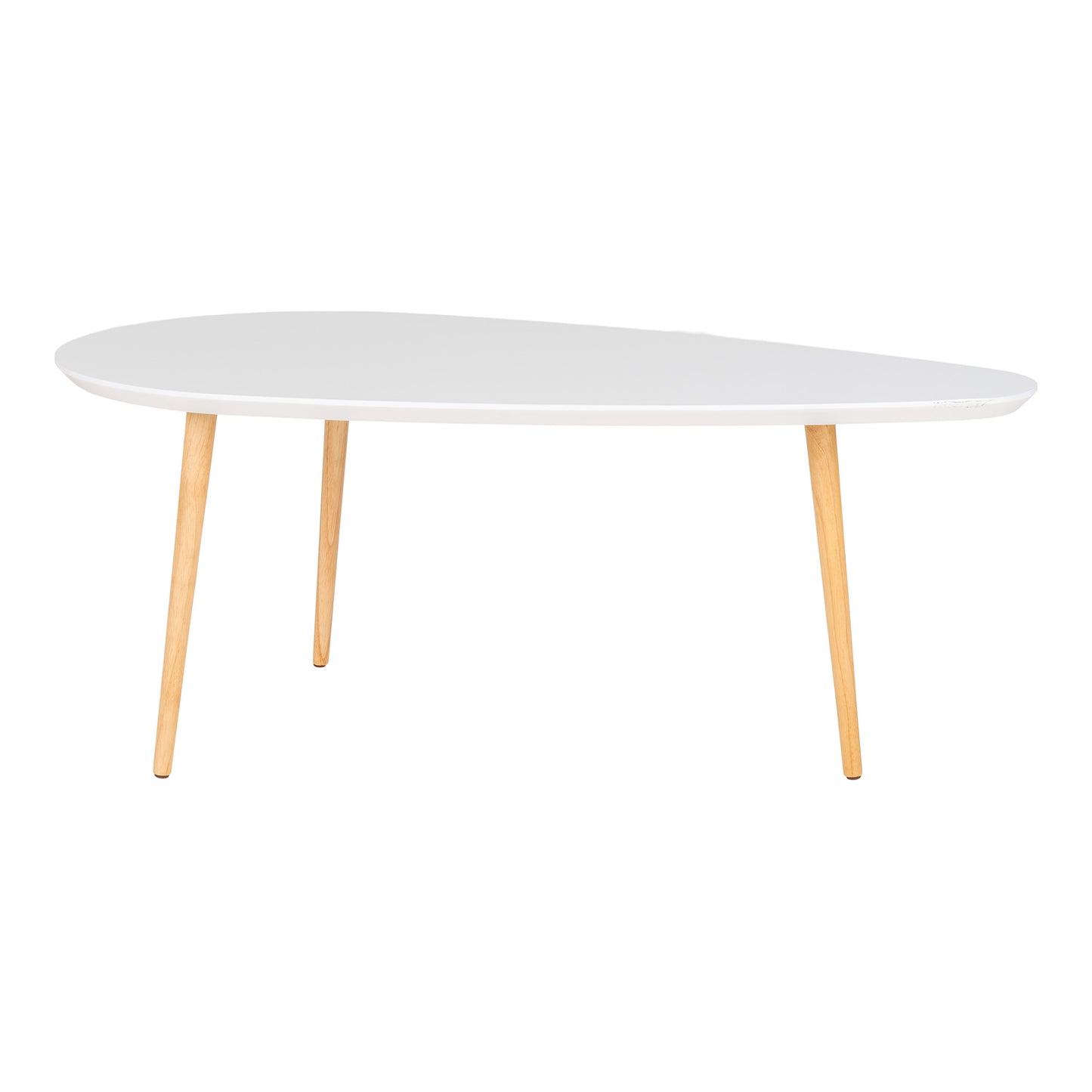 Vado Coffee Table - Coffee table. white with natural legs. 60x110x45 cm