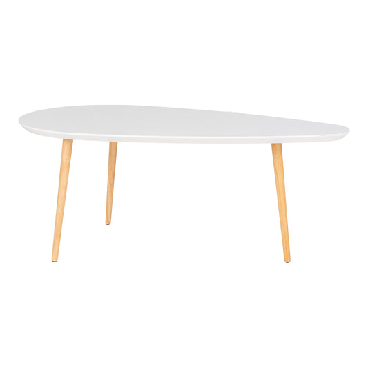 Vado Coffee Table - Coffee table. white with natural legs. 60x110x45 cm