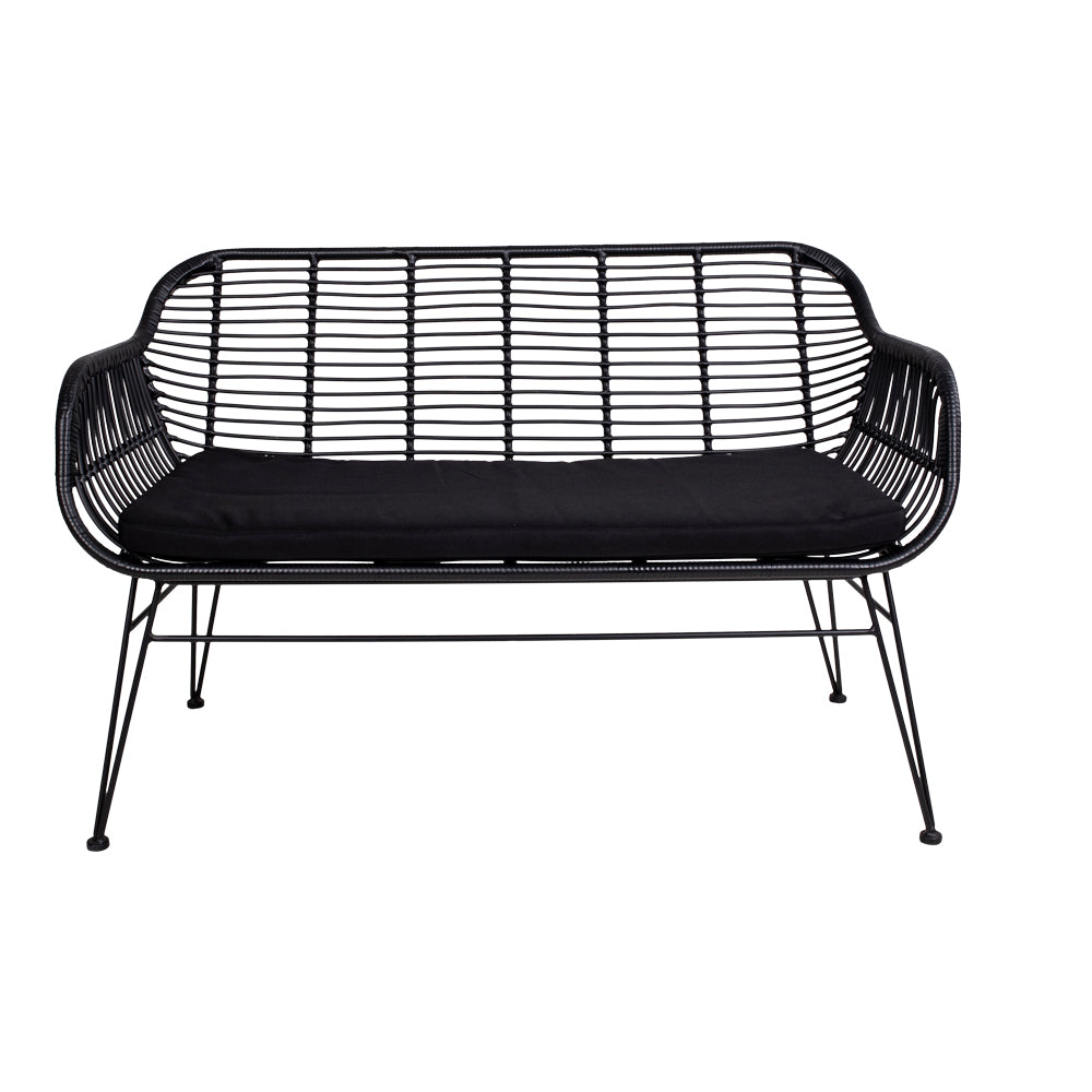 Trieste Sofa - Sofa in black polyrattan with cushion